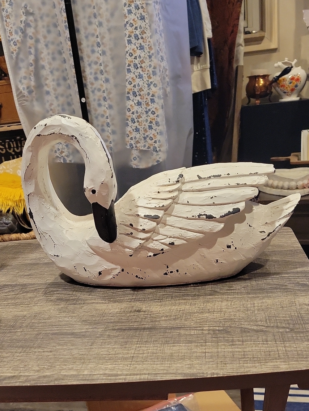 Swan Carved Figurine, Lg.,Gorgeous! EUC